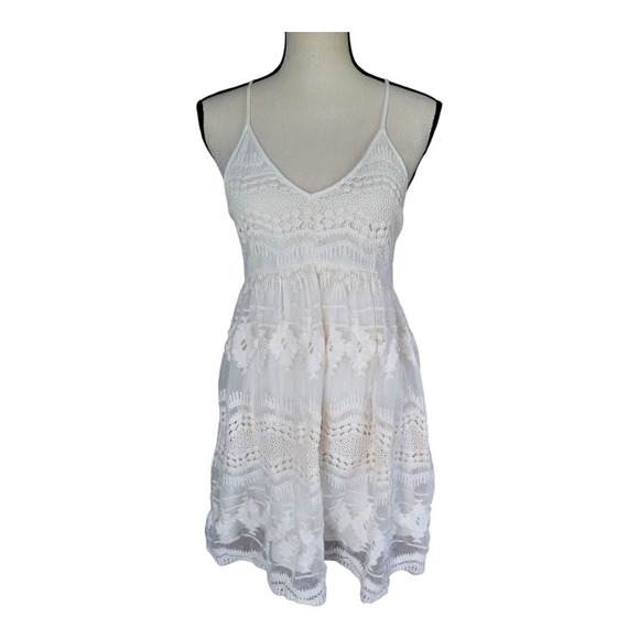💕ladies cream design lab by lord & taylor sun dress size M - Picture 1 of 7